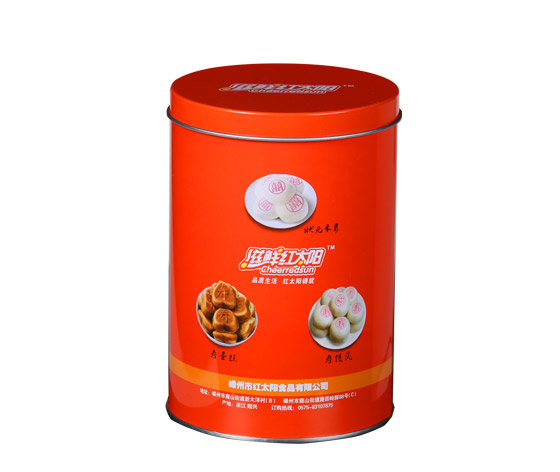 食品鐵罐|巧克力蛋卷包裝鐵罐子|圓形蛋卷鐵盒生產